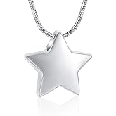 Imrsanl Cremation Jewelry for Ashes Moon Urn Necklace Stainless Steel Memorial Lockets Keepsakes Jewelry for Ashes Pendant - Fill kit