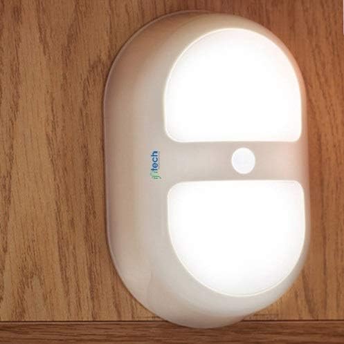 IFITech Rechargeable Battery Powered Smart Motion Sensor 10 LED Light with 3 Mode Setting, (White).