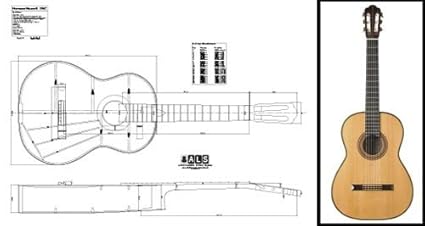Plan Of A 1967 Hermann Hauser Ii Classical Guitar Full Scale
