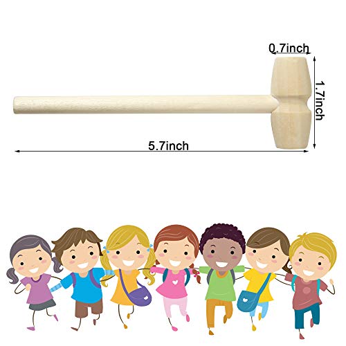 12 Pieces Mini Wooden Hammers Educational Pounding Toy Mallets for Kids