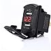 Switchtec 4.8 Amps Dual USB Rocker Switch Style Charger w/Red Voltmeter for Boats, RZR 900, RZR 1000, Ranger, Mobile Home, RV, Spyders, Maverick, SxS, Golf Cart, Off Road Vehicles, RV, Side by Sides