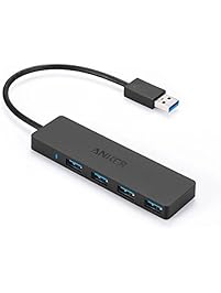 Anker 4-Port USB 3.0 Ultra Slim Data Hub for Macbook, Mac Pro / mini, iMac, Surface Pro, XPS, Notebook PC, USB Flash Drives, Mobile HDD, and More