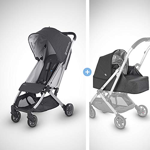 UPPAbaby MINU Stroller +from Birth Kit - Jordan (Charcoal Melange/Silver/Black Leather) (Best Lightweight Stroller From Birth)