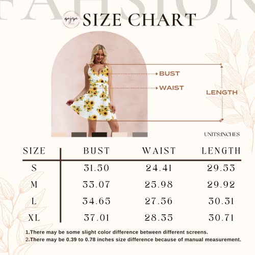 OPUJEPA Sexy Dresses for Women Short V Neck Spaghetti Strap Sleeveless Summer Floral Print Cute Skater Dress Mini Swing Sundress with Belt for Date Night