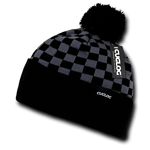 CUGLOG Changbai Checker Beanie, Grey/Black