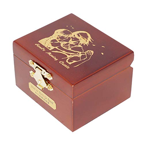 Youtang Wind up Music Box Castle Carved Wood Musical Box with Mirror