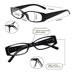 5 Pack Spring Hinge Reading Glasses Rectangular