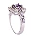 Empsoul Women 925 Sterling Silver Natural Fancy Filled Amethyst Topaz Halo Wedding Bridal Ring