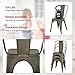 Metal Dining Chairs Set of 4 Stackable Metal Chairs Room Chair Vintage Patio Chair with Back 18 Inches Seat Height Kitchen Chair Tolix Restaurant Chairs Stackable Trattoria Indoor Outdoor Chair (Gun)