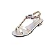 Womail Summer Atificial Diamond Weave Clip Toe Sandals Beach Shoes