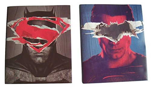 DC Comics Batman v Superman Set of 2 Poly Folders ~ Dawn of Justice (Batman Masked by Superman and Vice Versa; Two Pocket Folders with Prongs)