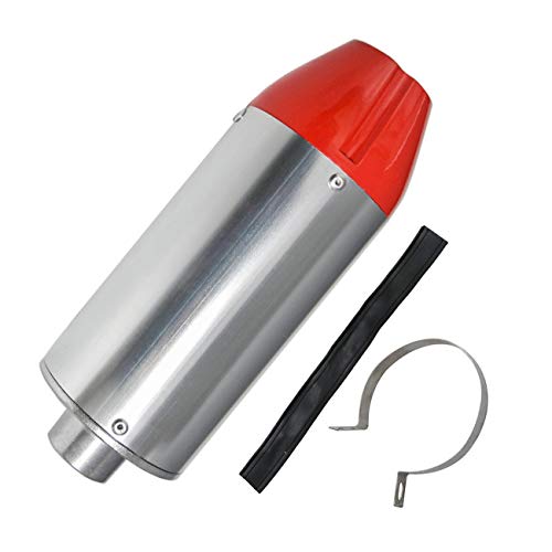 ZXTDR 28mm Exhaust Muffler & Exhaust Pipe For Honda 50cc 70cc 90cc 110cc 125cc CRF50 XR50 KLX SSR Dirt Pit Bike (Red)