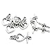 Housweety 50 Sets Silver Tone Heart Toggle Clasps Findings 21mmx13mm 17x7mm
