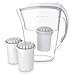 pH REFRESH Alkaline Water Pitcher With 2 Long-Life Filters – Alkaline Water Filter Purifier – Water Filtration System – High pH Alkaline Water Dispenser, Enhanced 4th Gen. Model, 84oz, 2.5L