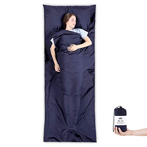 Glymnis Sleeping Bag Liner Camping Sleeping Sheet Lightweight Summer Travel Camping Hotel Sleeping Bag Sheet for Traveling Hotels Camping Backpacking XL Navy Blue