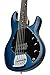 Sterling by Music Man StingRay Ray5 Bass Guitar in Trans Blue Satin, 5-String