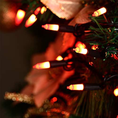 HAYATA ⭐️Halloween String Lights 24ft 100 Incandescent Orange Mini Bulbs Lights, Halloween Lighting Decor for Outdoor and Indoor Use, Fairy Garden, Yard, Home, Party, Holiday, Halloween Decorations - Thumbnail 6
