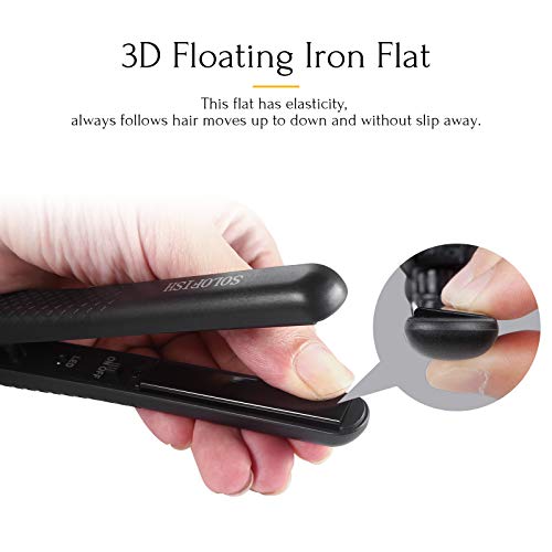 Mini Hair Straightener, 1/2 Inch Titanium Flat Curling Iron for Travel, Professional Mens Hair Straightening Plate, Effective for Bangs Short and Thin Hair