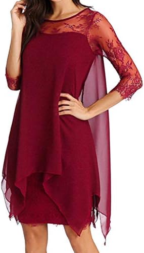 Women Dress Sunday77 Chiffon Plus Size Lace Oversize Patchwork Sundress Swing Evening Party Beach Cocktail Casual