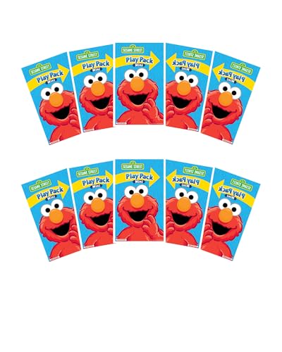 Bendon Sesame Street Mini Play Packs Goody Bag | Sesame Party Favors Goodie Bags | Includes Coloring Book, 2 Mini Crayons, and a Sticker | 10-Pack | Officially Licensed