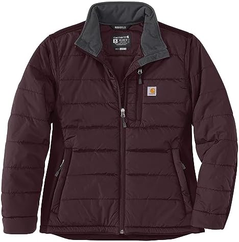 Casaco de inverno feminino, ajuste descontraído, com isolamento leve, roxo, M