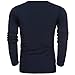 HOTOUCH Mens Casual Slim Fit Basic Henley Long Sleeve T Shirts Navy Blue L