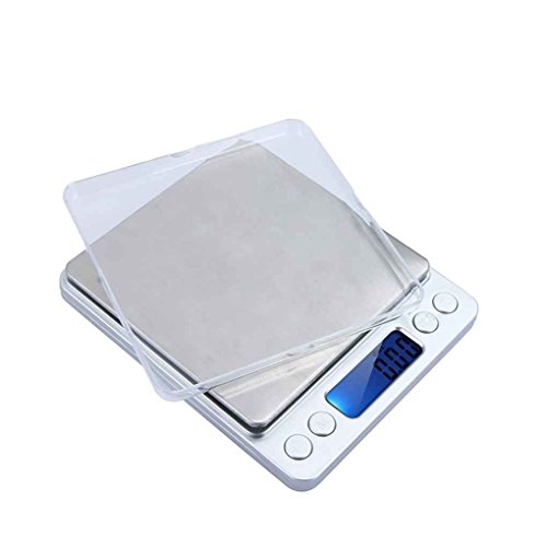 MuLuo WH-I2000 300g/500g x 0.01g 2000g x 0.1g Digital Platform Jewelry Scales High Accuracy Electronic Kitchen Scale with 2 Tray