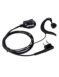 Retevis H-777 Auricular Auricular de radio a prueba de agua IP67 Auricular con micrófono PTT para Retevis RT22 Baofeng UV-5R Kenwood TYT Walkie Talkies (1 paquete)