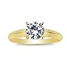 JamesJenny 10K Yellow Gold 1.0ct Round CZ Classic Solid Engagement & Wedding Solitaire Ring Size 4-10