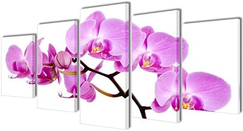 Canvas Modern Home Wall Decor Art Painting Picture Print Framed Orchid 5pcs 79"