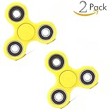 Lalago Fidget Spinner Hands Toy Stress Reducer - 2 Pack Finger Gyro Perfect For ADD, ADHD, Anxiety, and Autism Children Adult (Yellow)