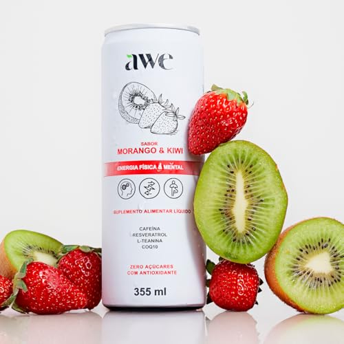 AWE Morango e Kiwi - Pack com 6 unidades - Lata 355 ml