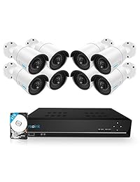 Reolink - Sistema de cámara PoE de seguridad para el hogar, 16 canales, 5 MP, 8 cámaras PoE IP de 5 MP con cable, sistema de seguridad NVR de 5 MP y 16 canales, con disco duro de 3 TB para grabaciones de 7 24 Super HD RLK16-410B8-5 MP