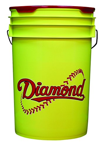 Diamond 6-Gallon Ball Bucket with 18 11YOS 11-inch Softballs, Yellow