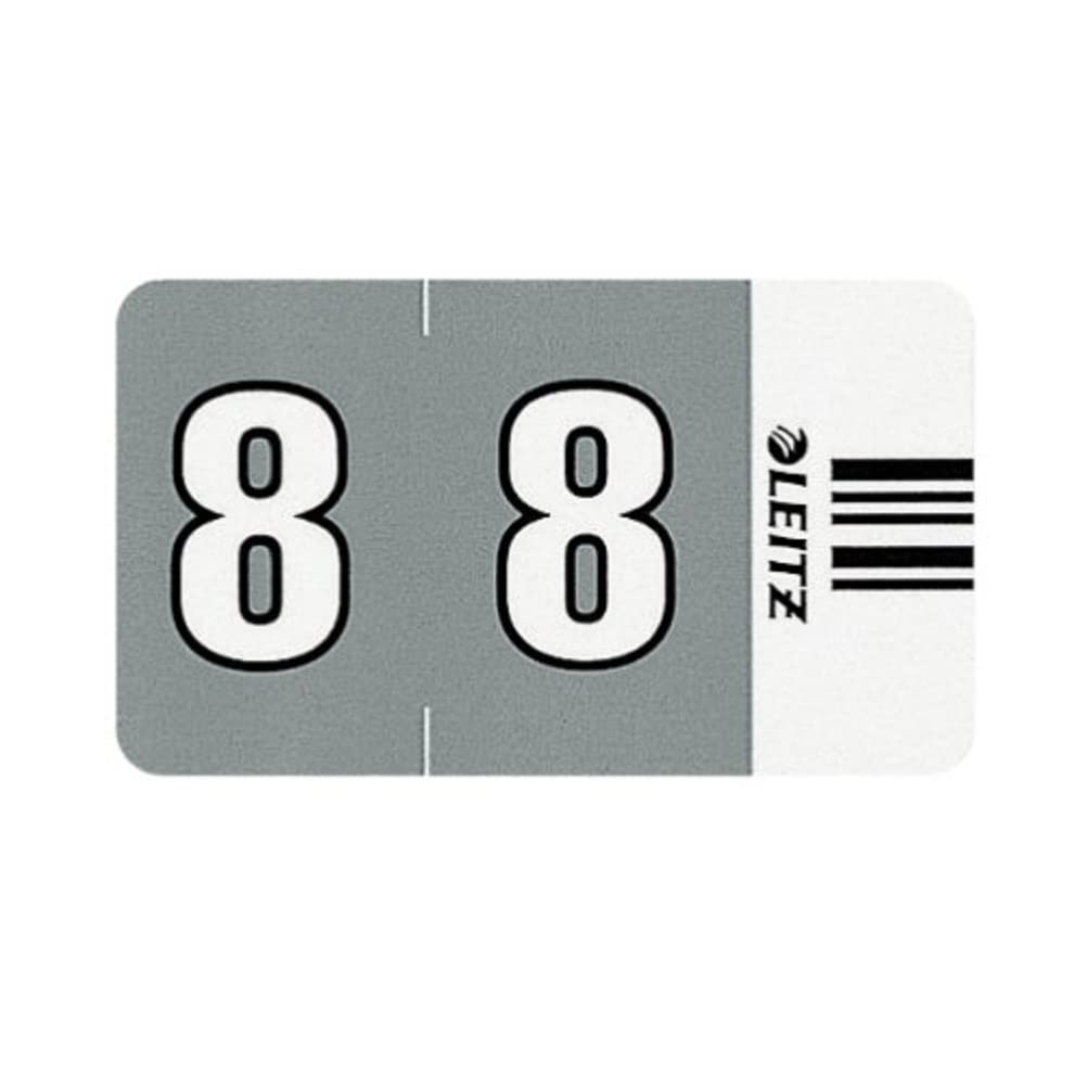 Leitz Orgacolor 66080000 Number Sign Card "8" Pack of 100 Grey