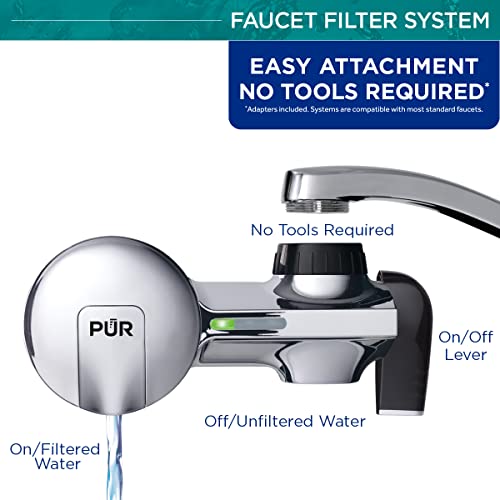 PUR PLUS Faucet Mount Water Filtration System with Bluetooth, Chrome