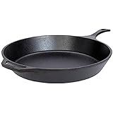 Lodge 15 Inch Cast Iron Pre-Seasoned Skillet – Signature Teardrop Handle - Use in the Oven, on the Stove, on the Grill, or Ov