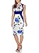 Fantaist Women's Sleeveless Floral Print Cocktail Dresses for Wedding Guest (M, FT601-Blue)