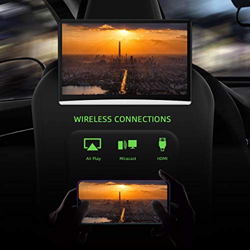 12.5" Dual Screen Android Car Headrest TV Monitor Video Players, IPS Touch Screen 4K Crystal, Support WiFi/Wireless Display/Airplay/Miracast/HDMI in/Bluetooth/FM/USB/SD Card - Thumbnail 2