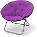 Mainstays Large Microsuede Saucer Chair | Easily Folds for Storing or Transporting (Purple)