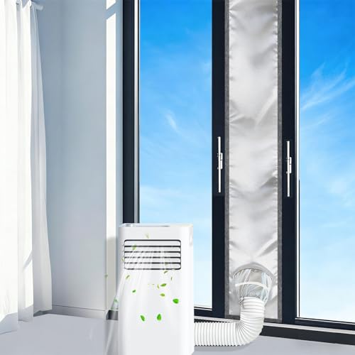 Aozzy 250CM Window Door Seal for Mobile Air Conditioner Silver Oxford, 100% Blackout, Anti-UV Waterproof for Efficient Cooling, Adjustable Size for Sliding Glass Door/Window.