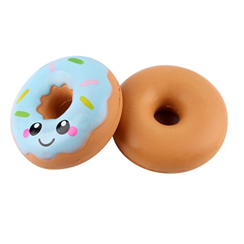 Morecome 11cm Lovely Doughnut Cream Scented Squishy Slow Rising Squeeze Toys (Blue)
