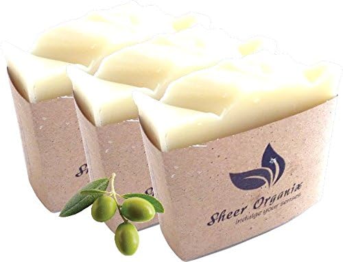 (3 Pack) Sheer Organix Luxury Rejuvenative Handmade Herbal Soap, 3.52 oz. / 100g, Olive