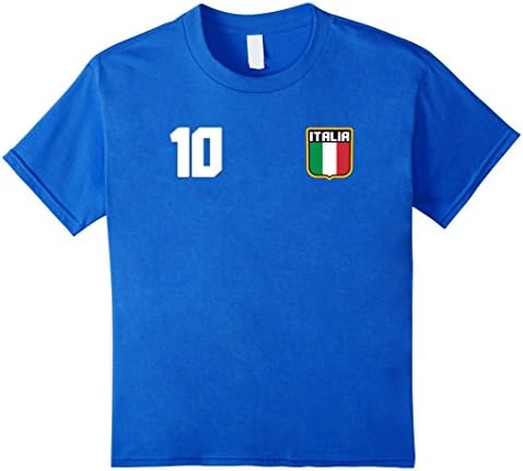 Kids ITALIA T-shirt Italy Italian Tee Soccer Jersey Style 4 Royal Blue