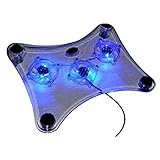 Bestpriceam USB Light LED 3 Fan Cooler PAD Tray for Laptop Notebooks Consoles Blue