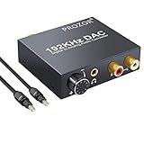 PROZOR Digital to Analog Converter 192kHz DAC Supports Volume Control Digital Coaxial SPDIF Toslink to Analog Stereo L/R RCA 3.5mm Jack Audio Adapter for PS3 HD DVD PS4 Home Cinema Systems AV Amps