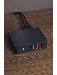 Sabrent 7 puertos USB 3.0 Hub + 2 puertos de carga con 12 V 4 A adaptador de alimentación [Negro] (hb u930)