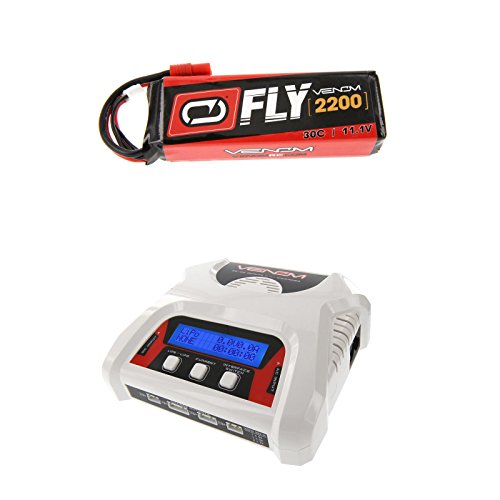 Venom Fly 30C 3S 2200mAh 11.1V LiPo Battery with Flyzone Super Tigre Plug and Venom 2-4 Cell AC/DC LiPo Battery Balance Charger Money Saving Combo