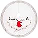 Christmas Tree Skirt Large 48 inch Plush Edge Border Round Xmas Tree Skirt Reindeer Pattern Carpet Apron for Christmas Home Holiday Party Decoration