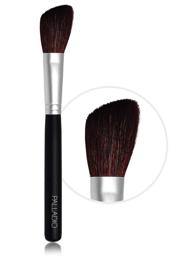 Palladio Blush Brush, Medium Sized Makeup Angled Brush, Soft Natural Bristles, Comfortable Grip, Flawlessly Contours & Defines, For Powder, Blush & Bronzer, Premium Quality & Professional Grade — image 1